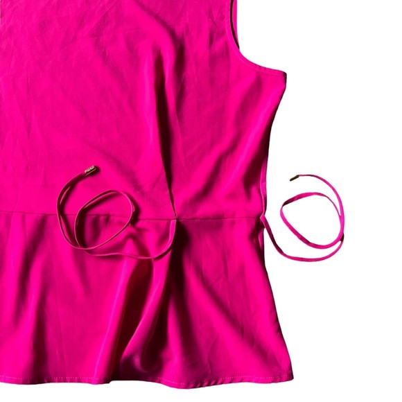 Calvin Klein Women's Sleeveless Blouse Side Tie Chiffon Tank Top w Bow Medium M - Picture 5 of 13